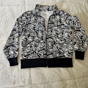 Ladies Leopold Print Zipper Jacket/Sweatshirt Size Small by Silver Wear.